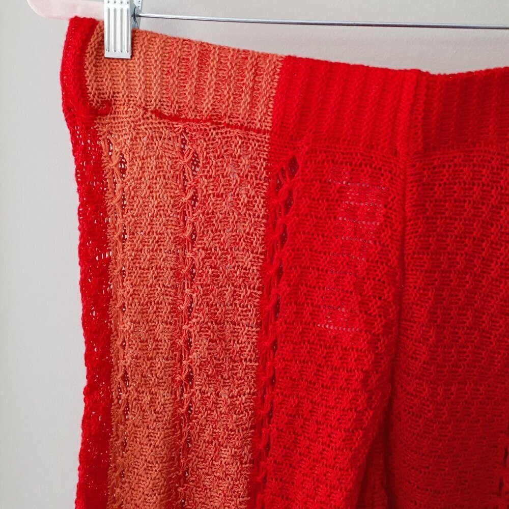 NWOT Zara crochet-like open weave knit-like striped elastic high waist shorts, M - Picture 11 of 12